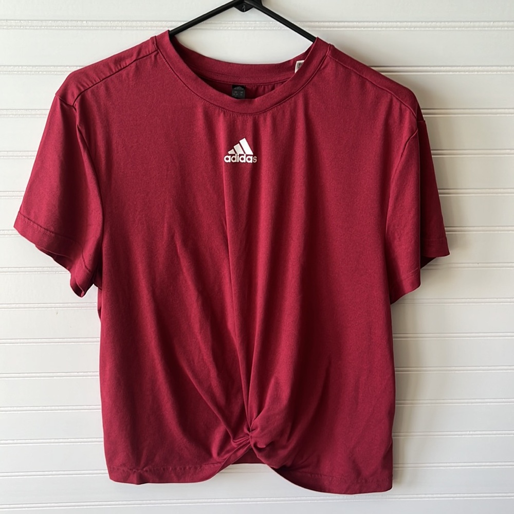 ADIDAS | Knot Tank Top Triangle Logo Women’s Size X-Large Burgundy / Red